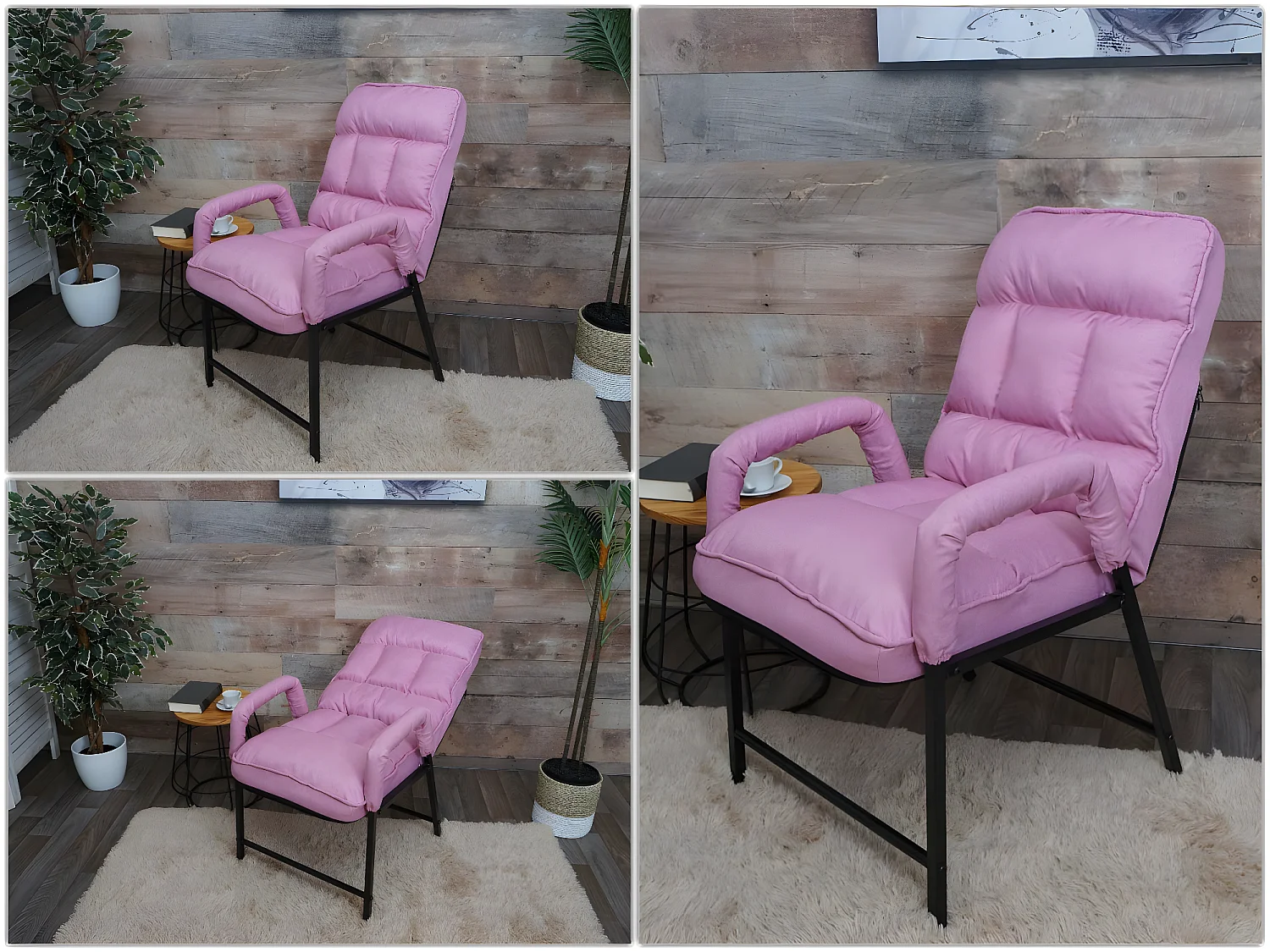 Chaise de salle à manger MCW-K40,  tissu/textile rose