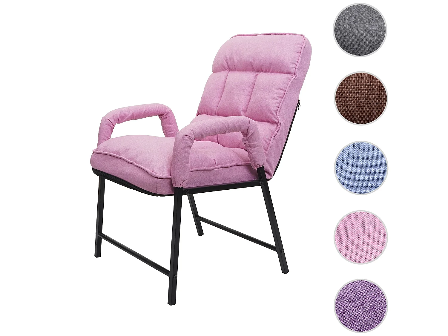 Chaise de salle à manger MCW-K40,  tissu/textile rose