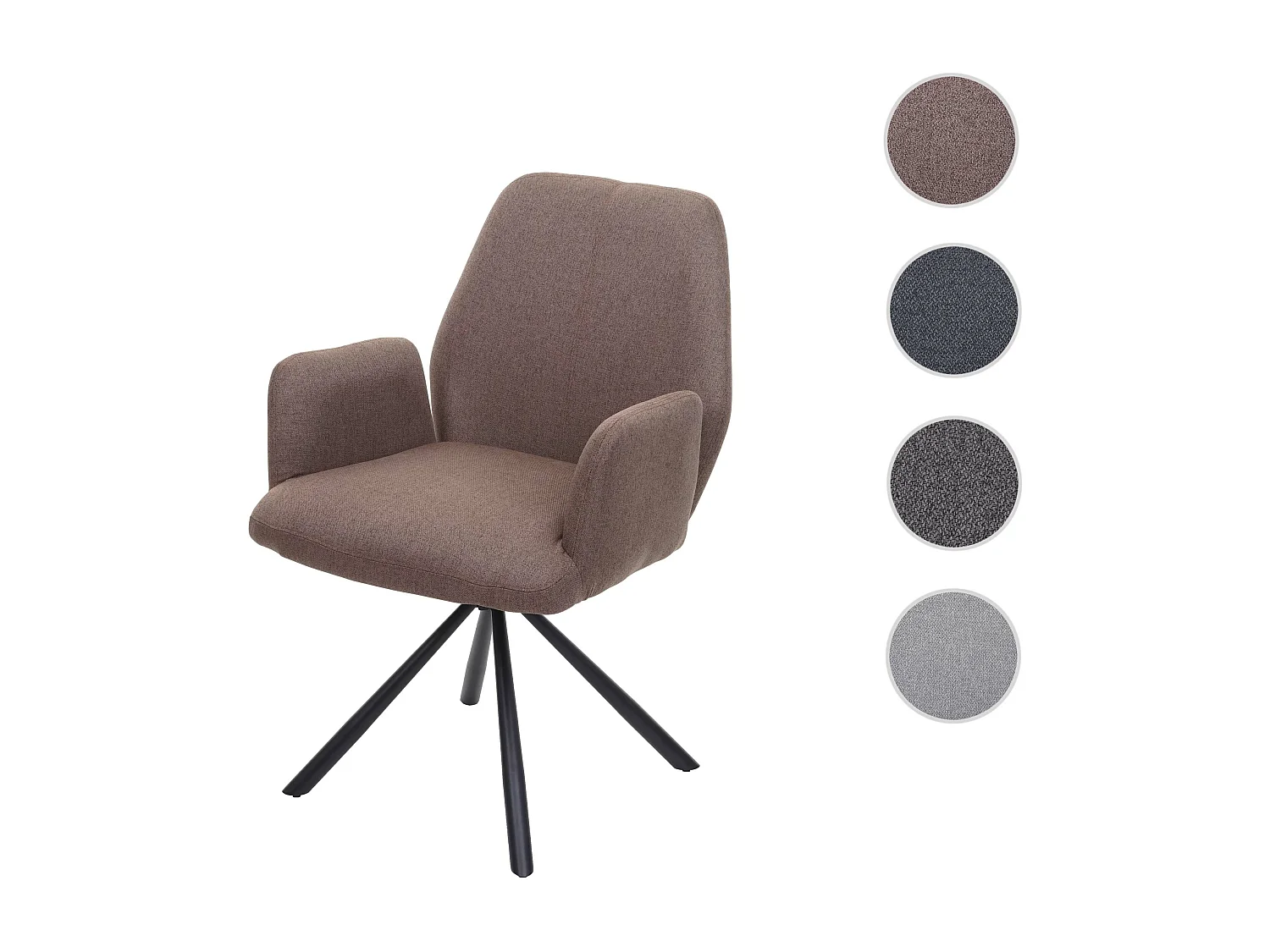 Chaise de salle à manger MCW-H71 pivotante,  brun