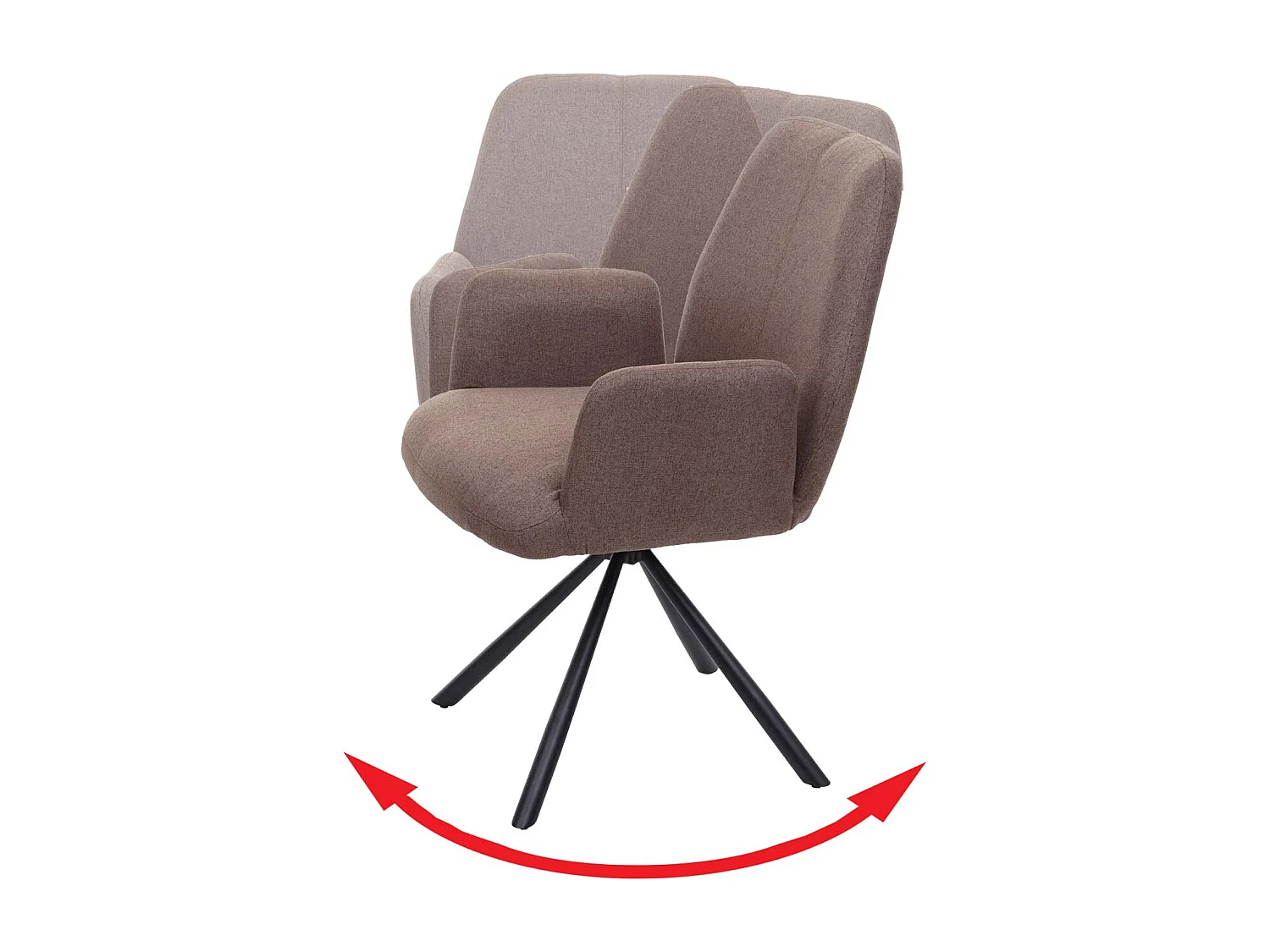 Chaise de salle à manger MCW-H71 pivotante,  brun