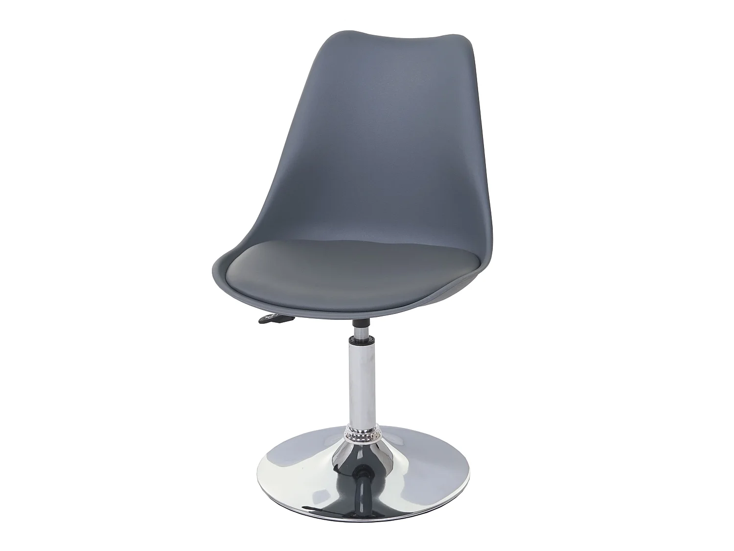 Sedia girevole moderno elegante serie Malmoe T501 acciaio cromato ecopelle grigio scuro