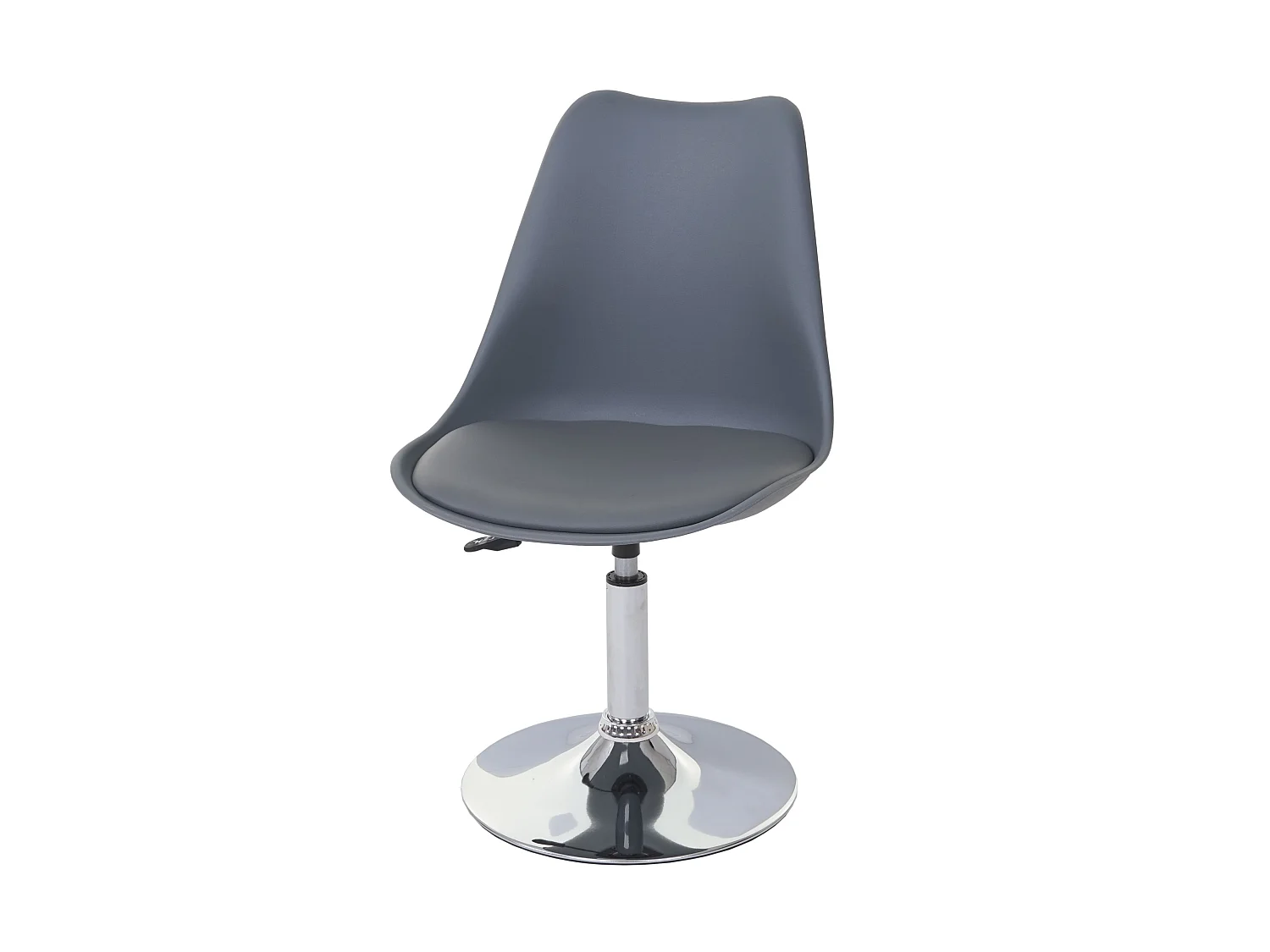 Chaise pivotante Vaasa T501,  gris foncé, socle chromé
