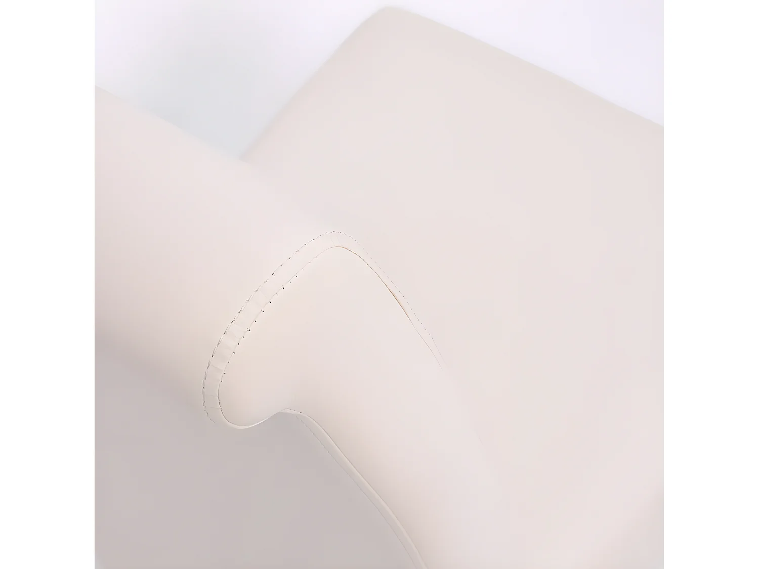 Eetkamerstoel Cesena (set van 2),  kunstleer mat, crème, lichtgekleurde poten