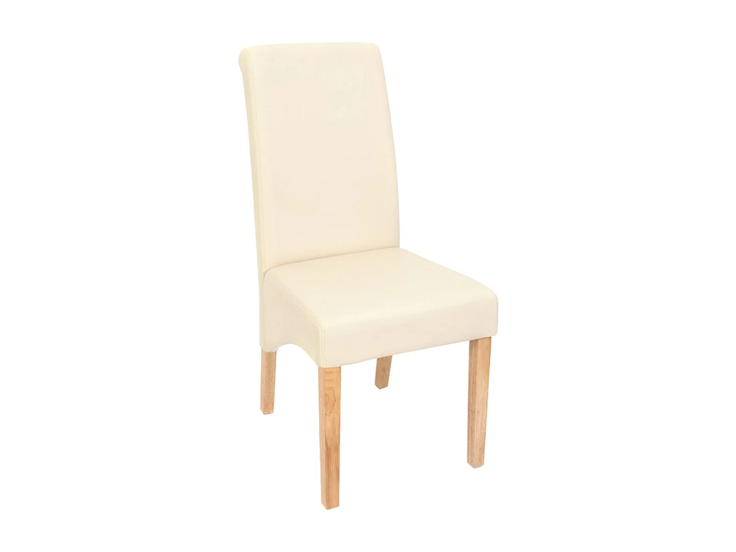 Chaise de salle à manger Cesena (lot de 2),  similicuir mat, crème, pieds clairs