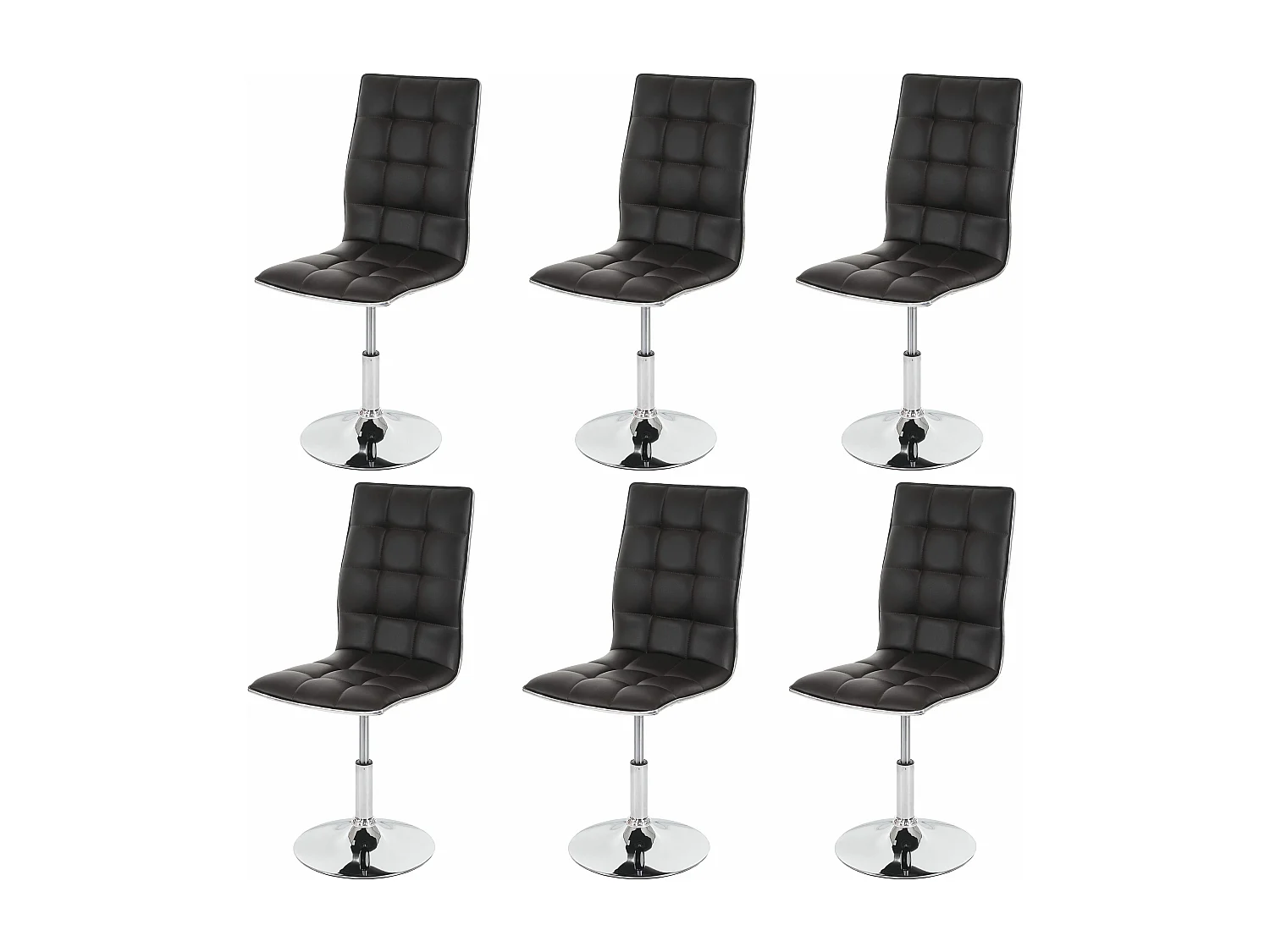 Set 6x sedie soggiorno eleganti MCW-C41 design moderno ecopelle sala pranzo marrone