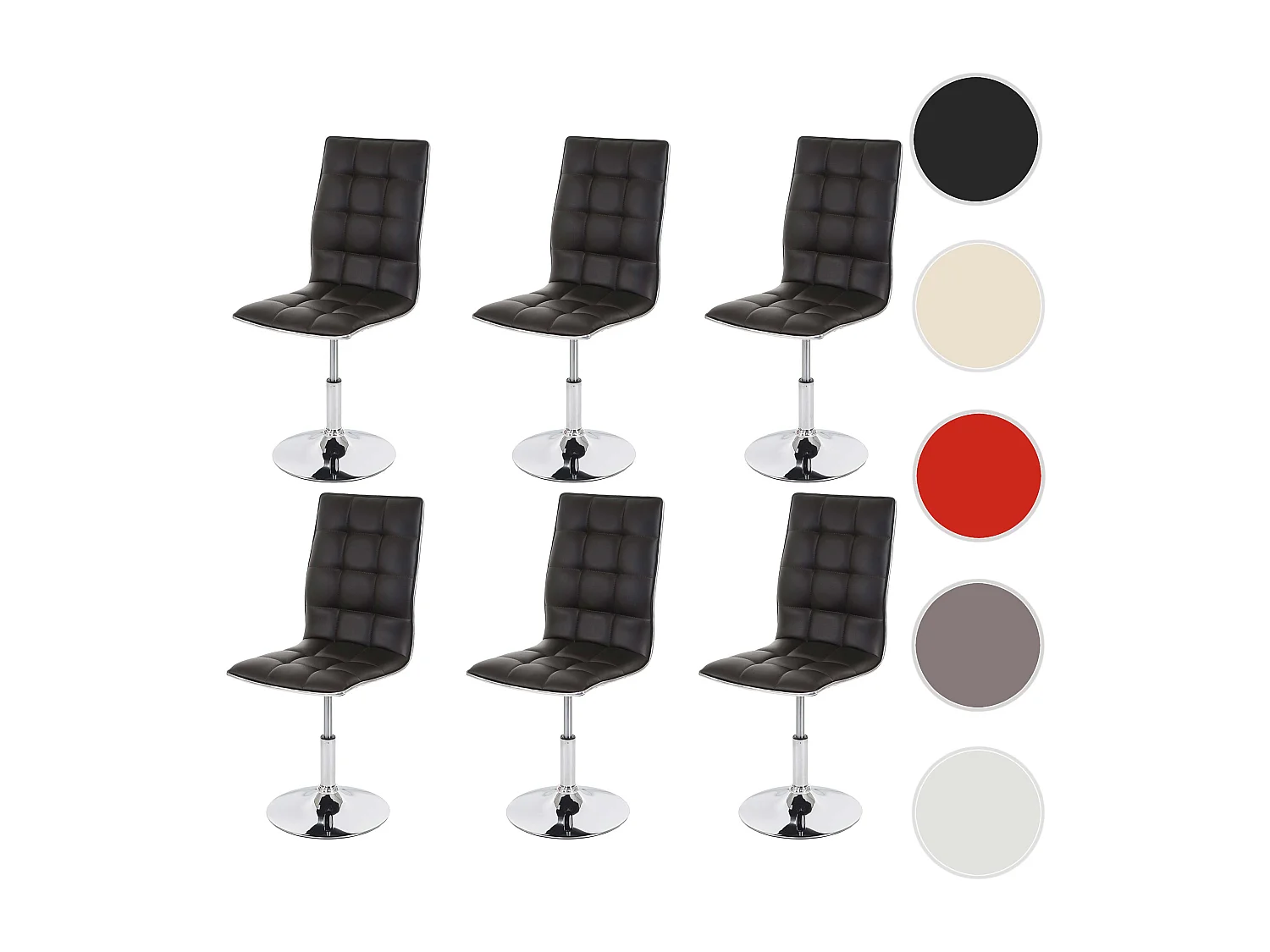 Chaise de salle à manger MCW-C41 (lot de 6),  marron