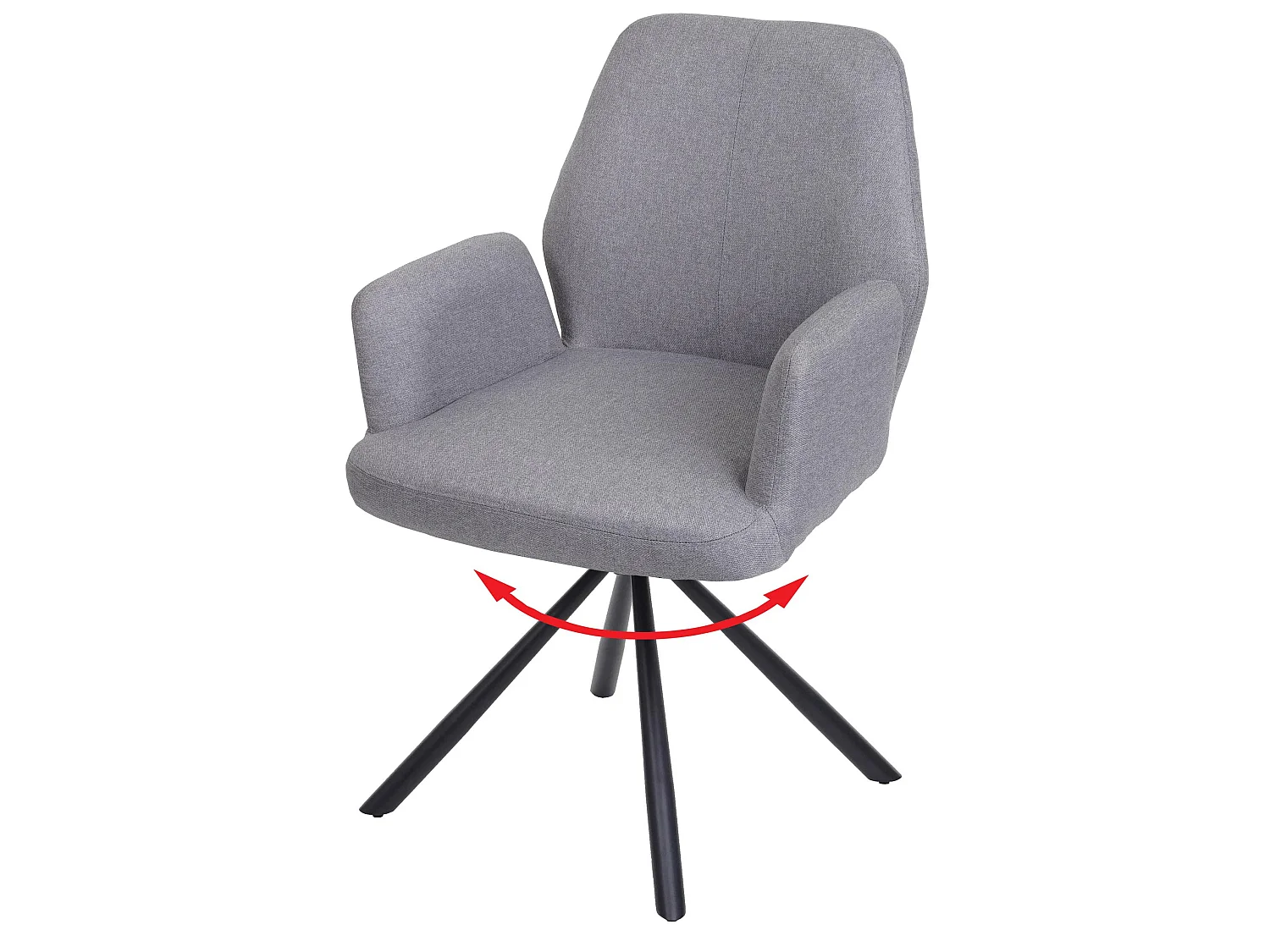 Chaise de salle à manger MCW-H71 pivotante,  gris clair