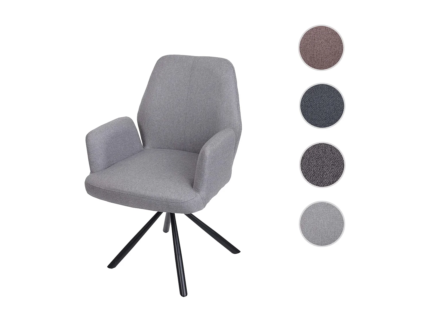 Chaise de salle à manger MCW-H71 pivotante,  gris clair