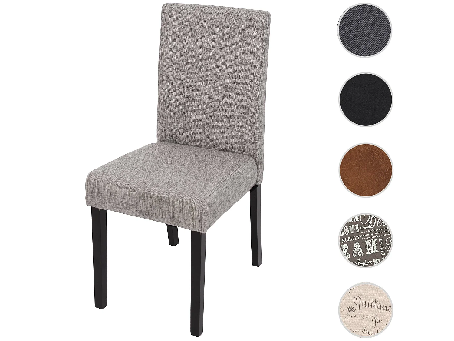 Chaise de salle à manger Littau Schriftzug,  gris, pieds foncés