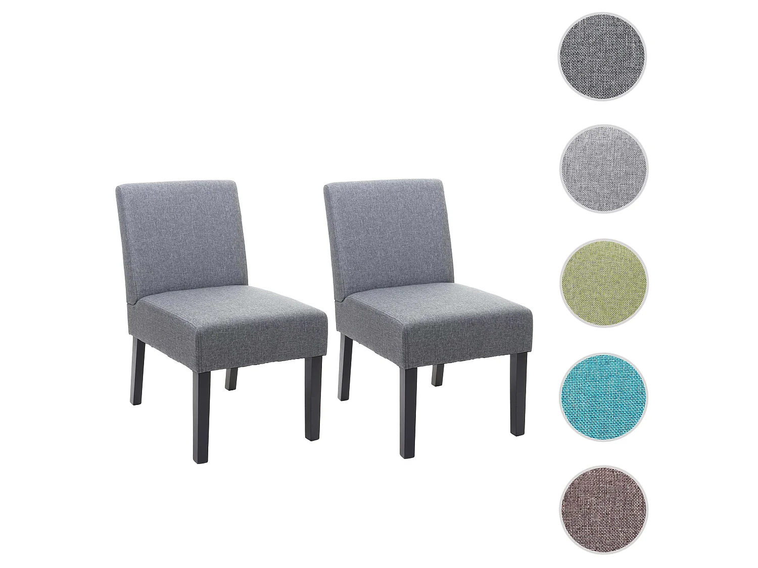 Chaise de salle à manger MCW-F61 (lot de 2),  gris foncé