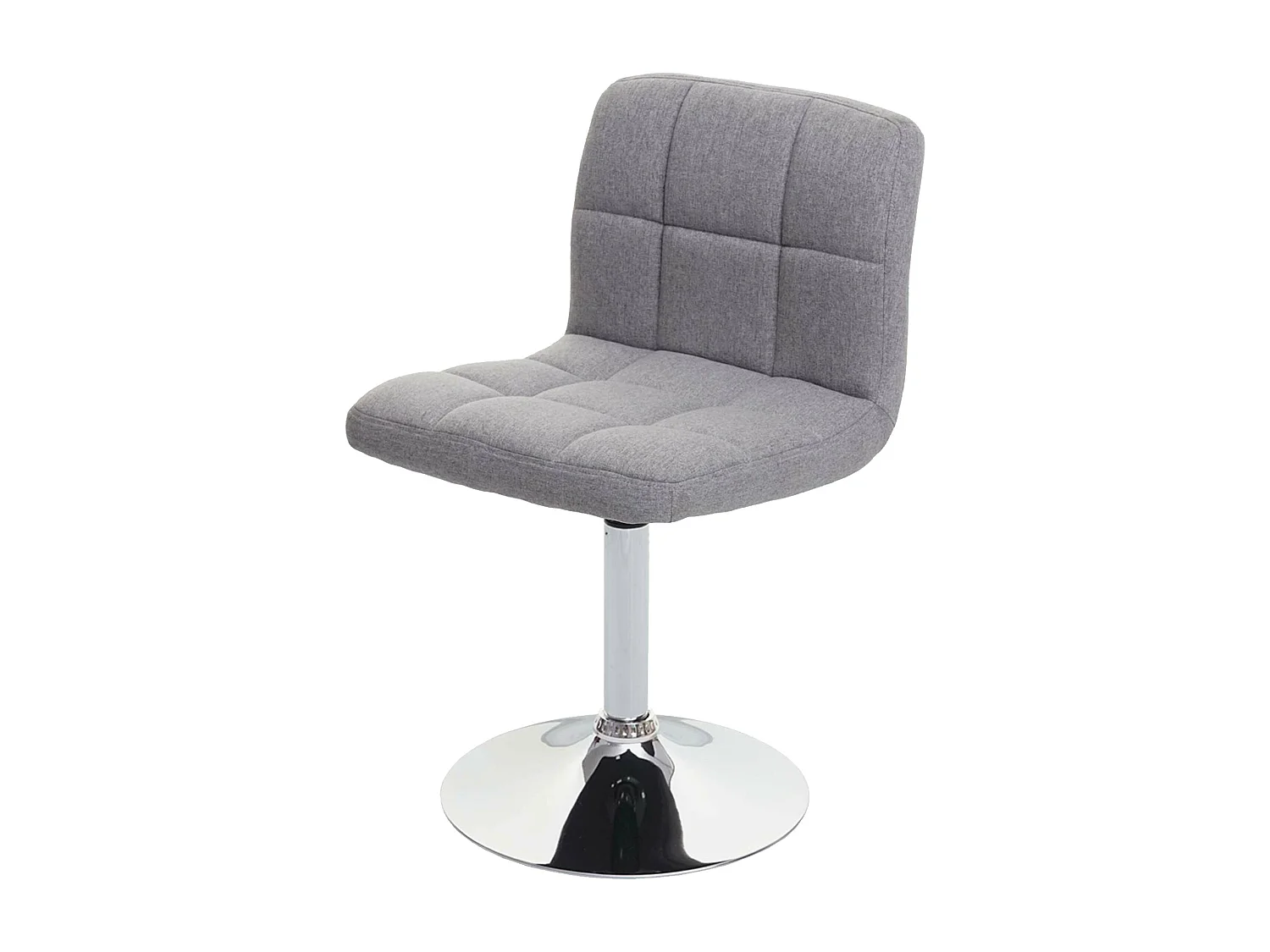 Obrotowe krzesło do jadalni Cadiz,  tkanina/tekstylia jasnoszare, podstawa chromowana