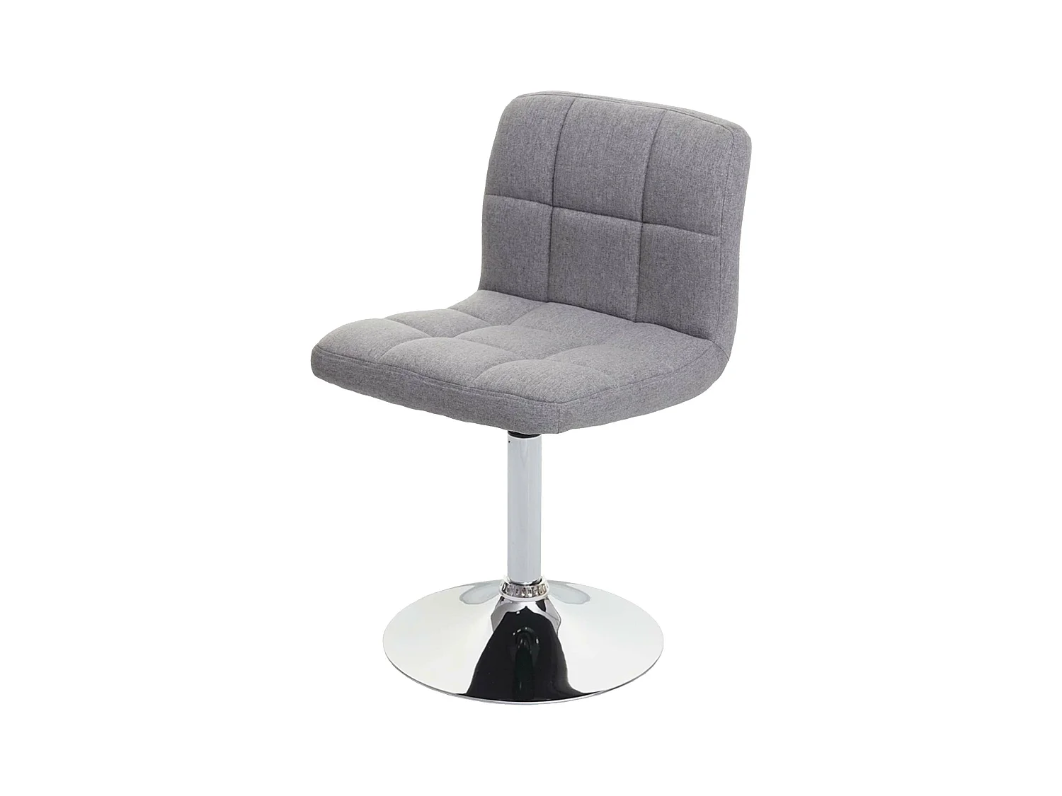 Chaise de salle à manger Cadiz, pivotante,  tissu/textile gris clair, base chromée