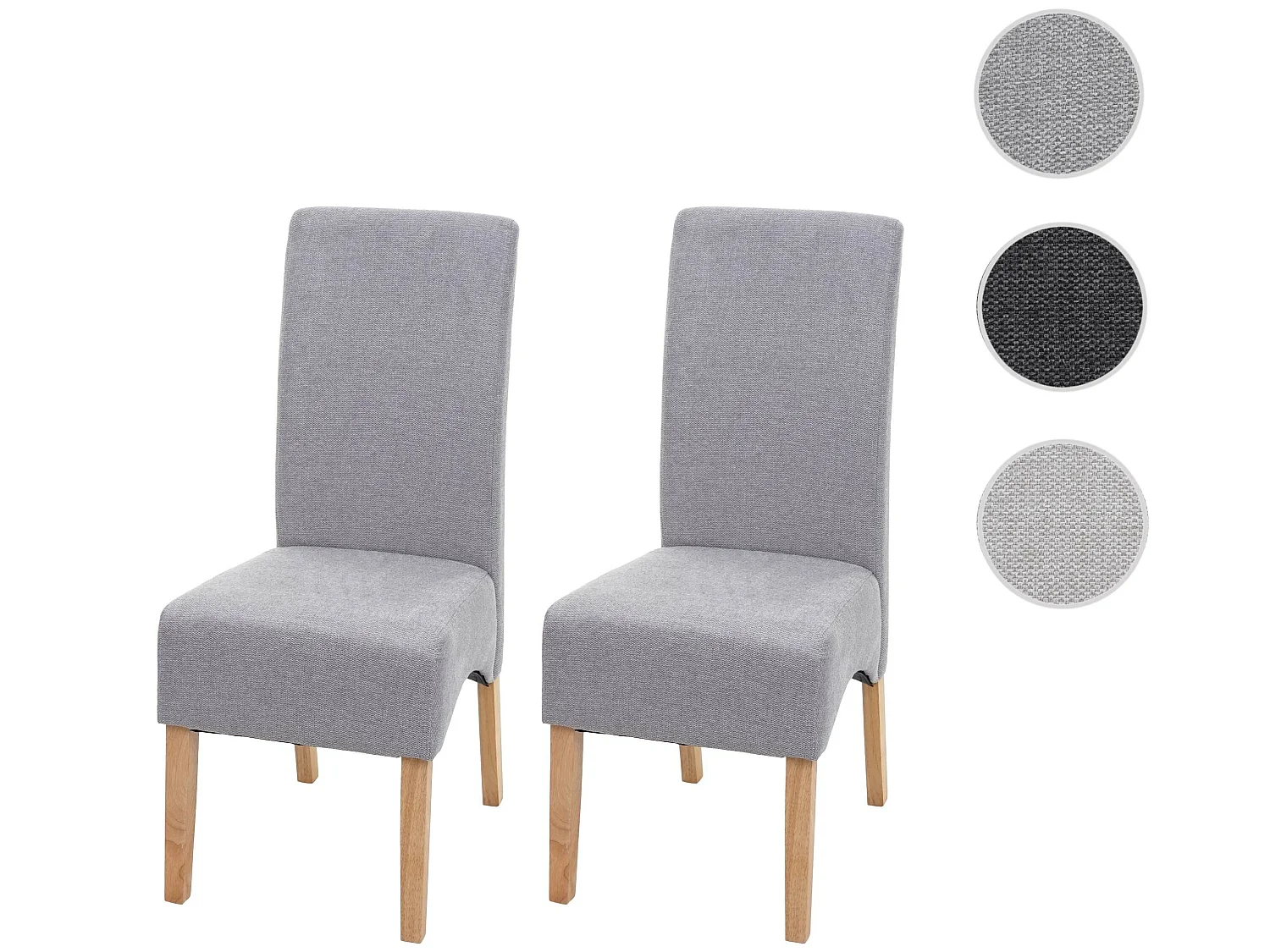 Cadeira de jantar Crotone (conjunto de 2),  cinzento claro, pernas claras