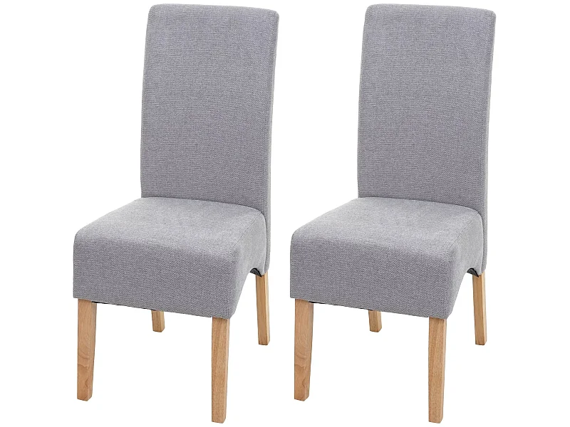 Esszimmerstuhl Crotone (2er-Set), Hellgrau, helle Beine