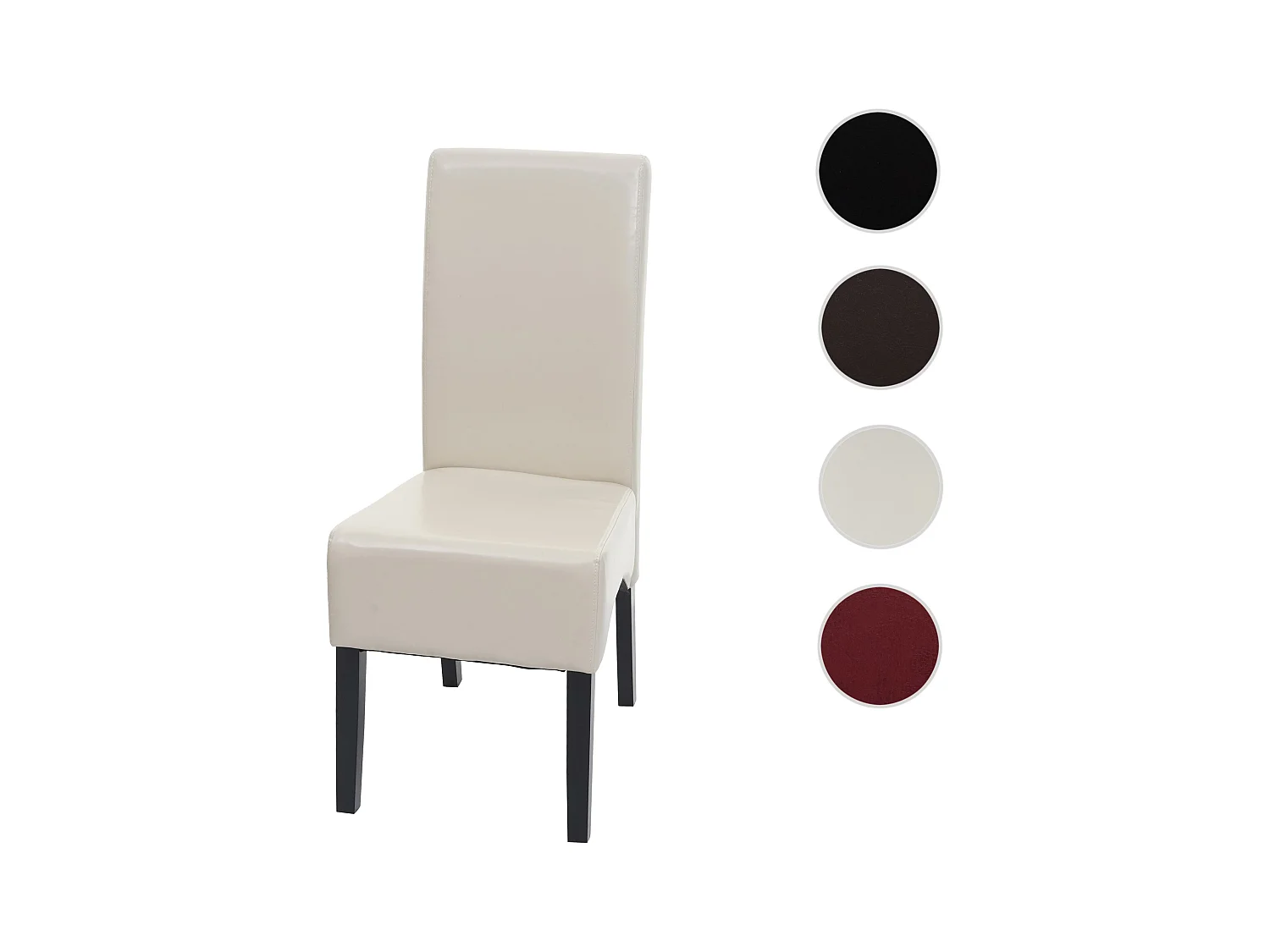 Chaise de salle à manger Crotone,  crème, pieds foncés