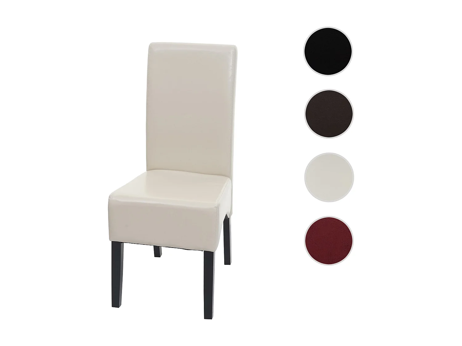 Chaise de salle à manger Crotone,  crème, pieds foncés