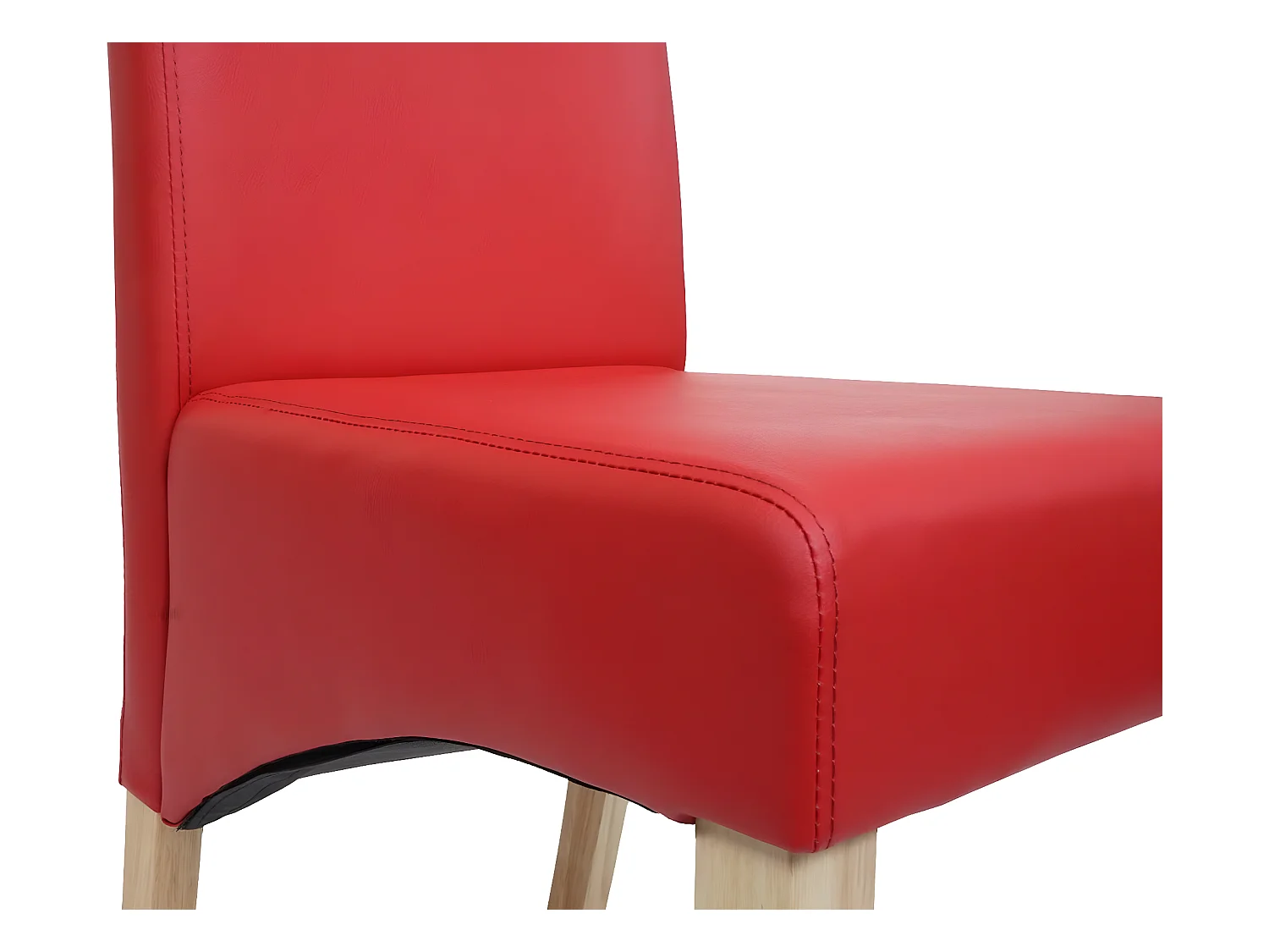 Set 2x sedie M37 soggiorno sala pranzo elegante lounge ecopelle liscia 50x46x99cm rosso piedi chiari