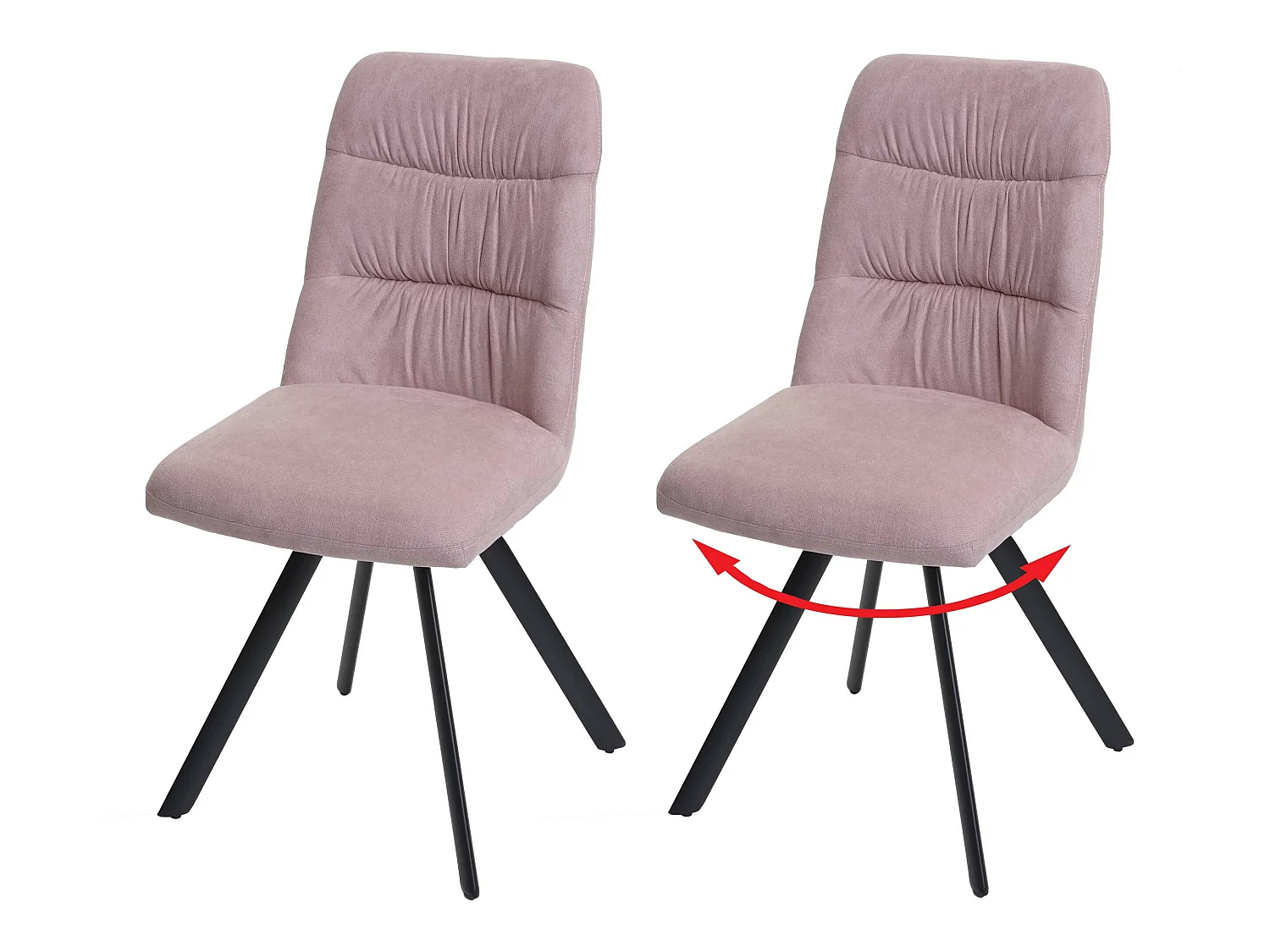 Chaise de salle à manger MCW-J69 (lot de 2),  rose
