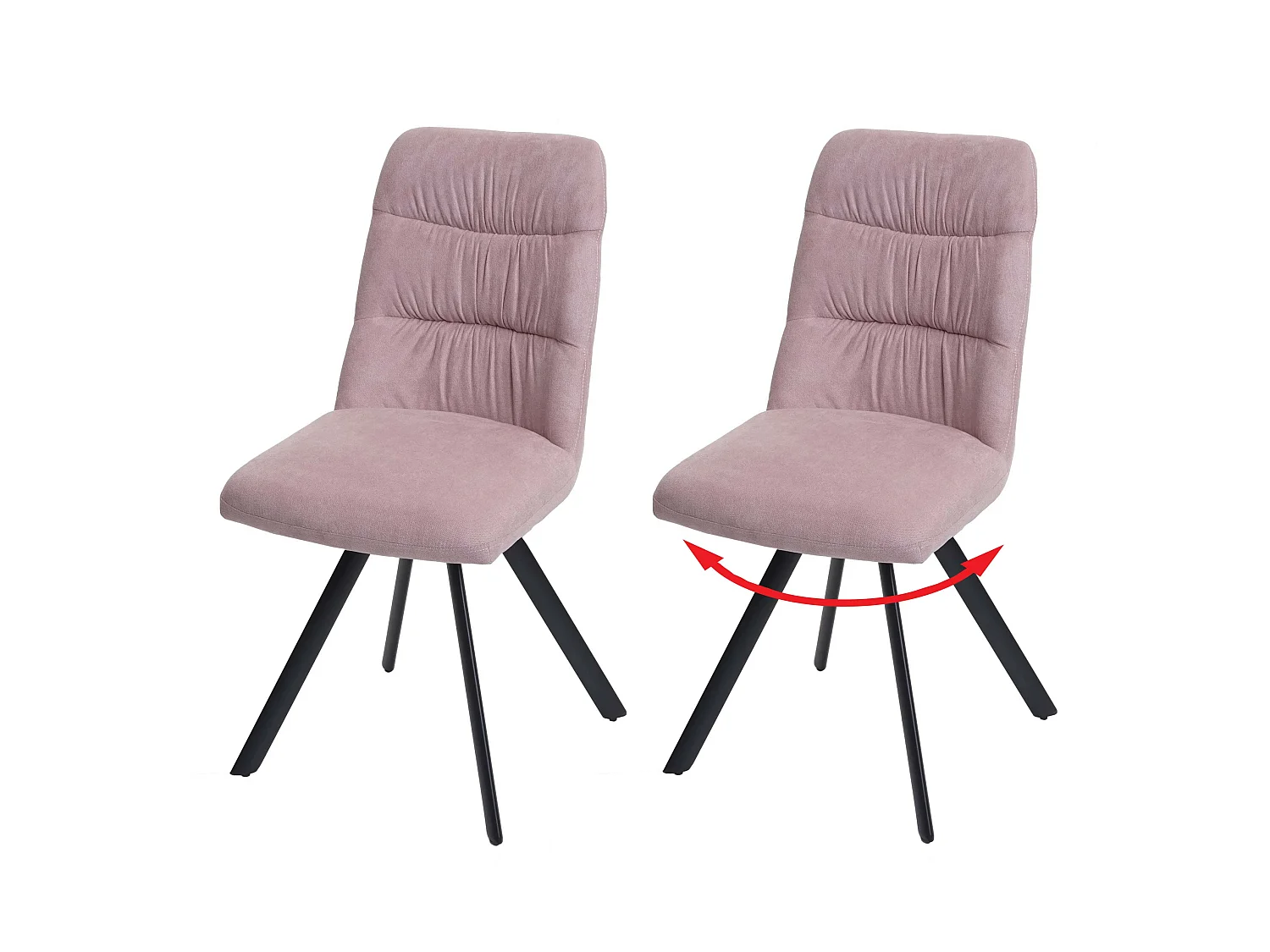 Krzesło do jadalni MCW-J69 (zestaw 2 sztuk),  różowy