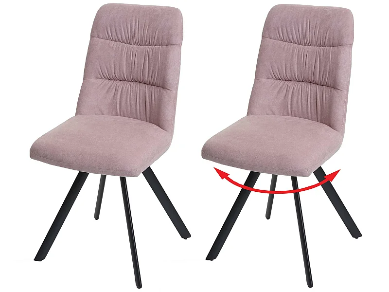 Chaise de salle à manger MCW-J69 (lot de 2),  rose