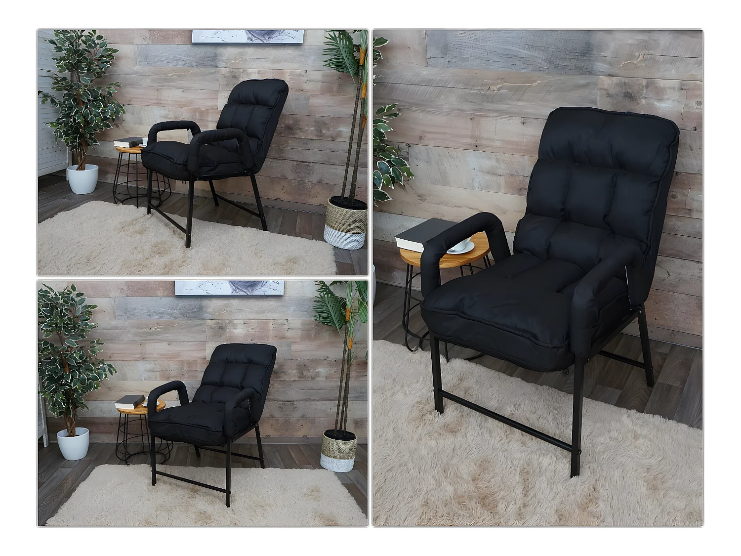 Chaise de salle à manger MCW-K40,  tissu/textile noir