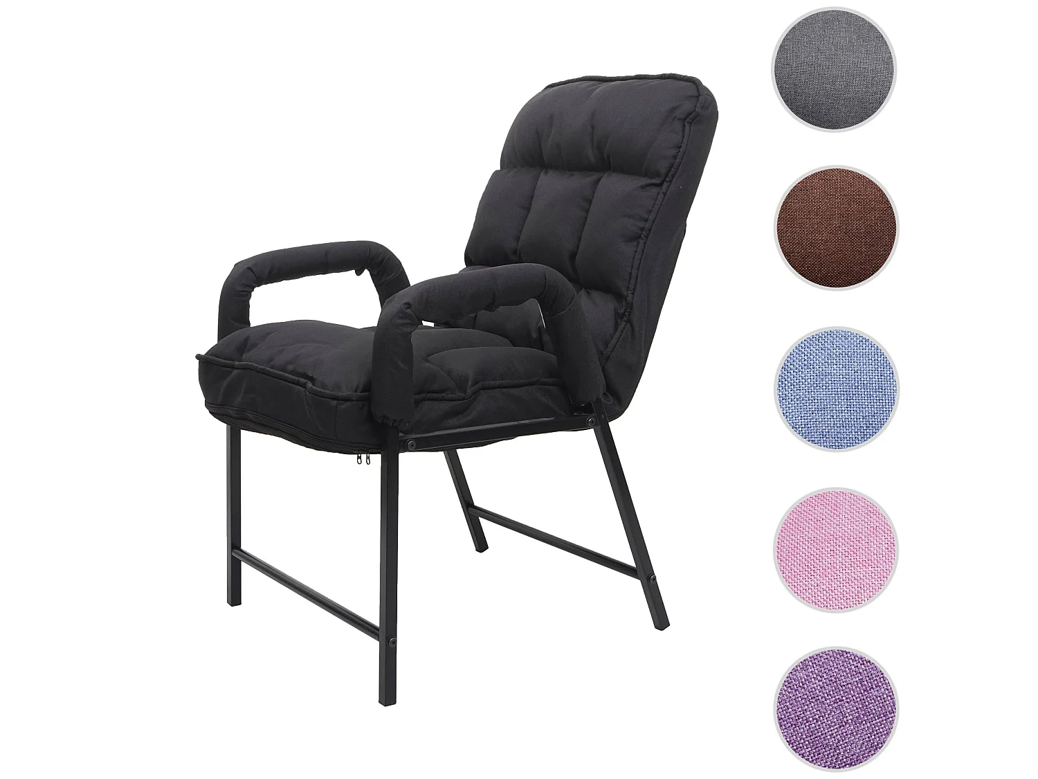 Chaise de salle à manger MCW-K40,  tissu/textile noir