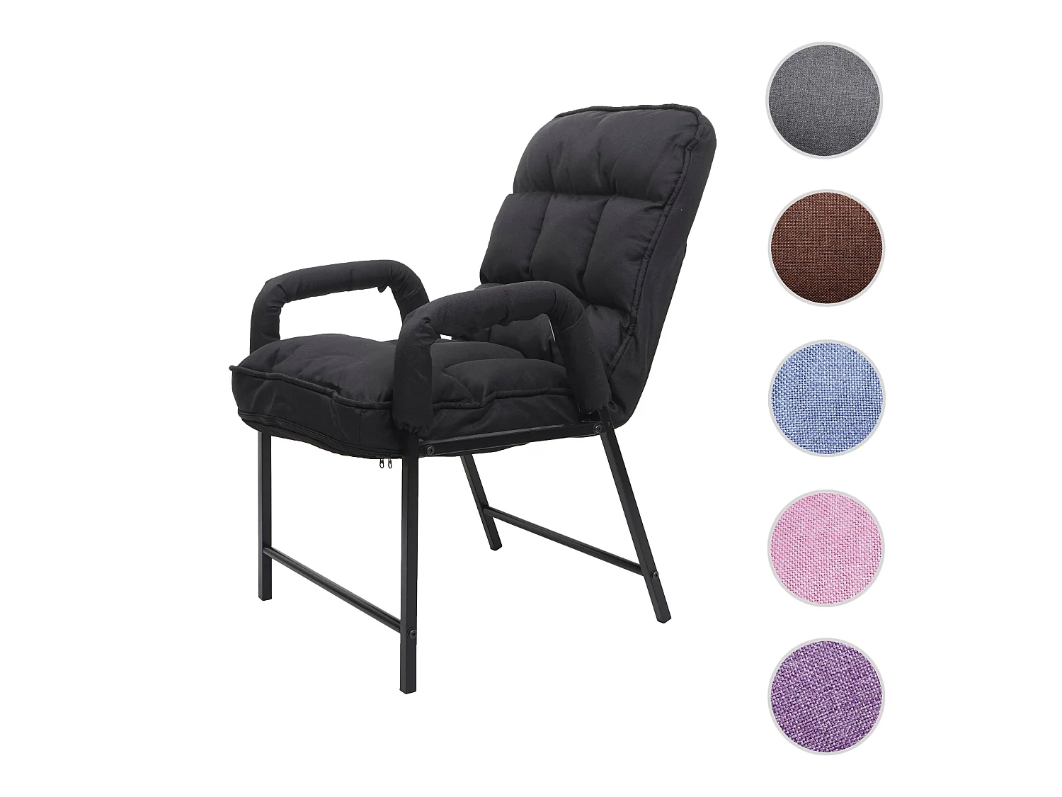 Krzesło do jadalni MCW-K40,  tkanina/tekstylia czarny