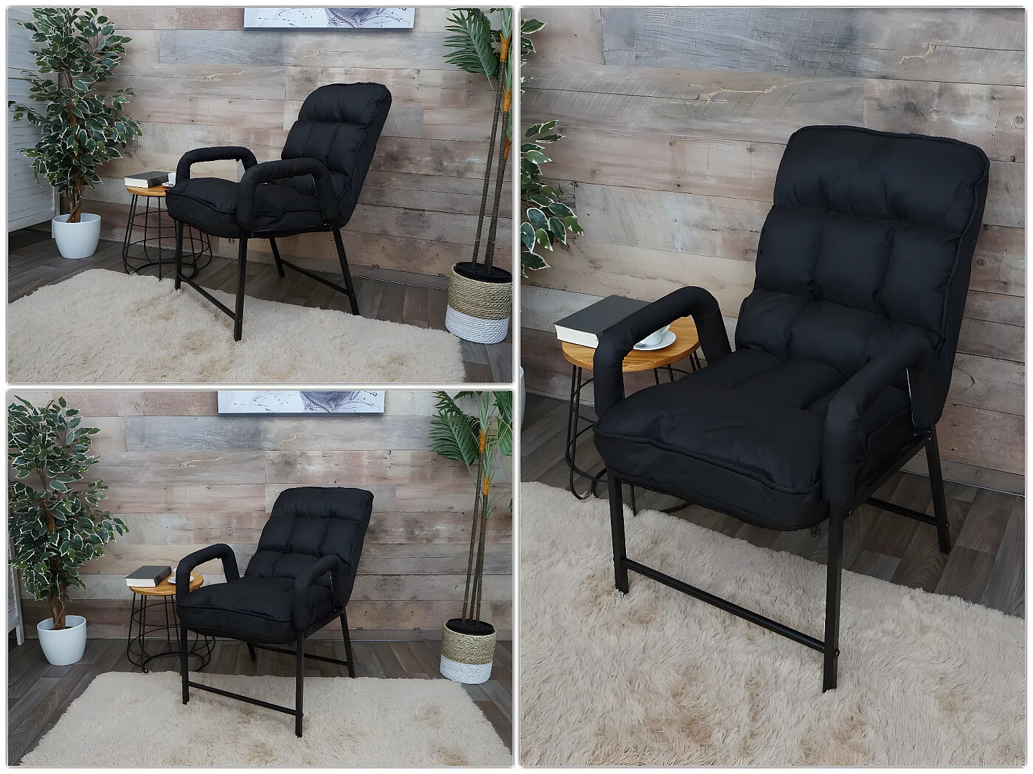 Krzesło do jadalni MCW-K40,  tkanina/tekstylia czarny