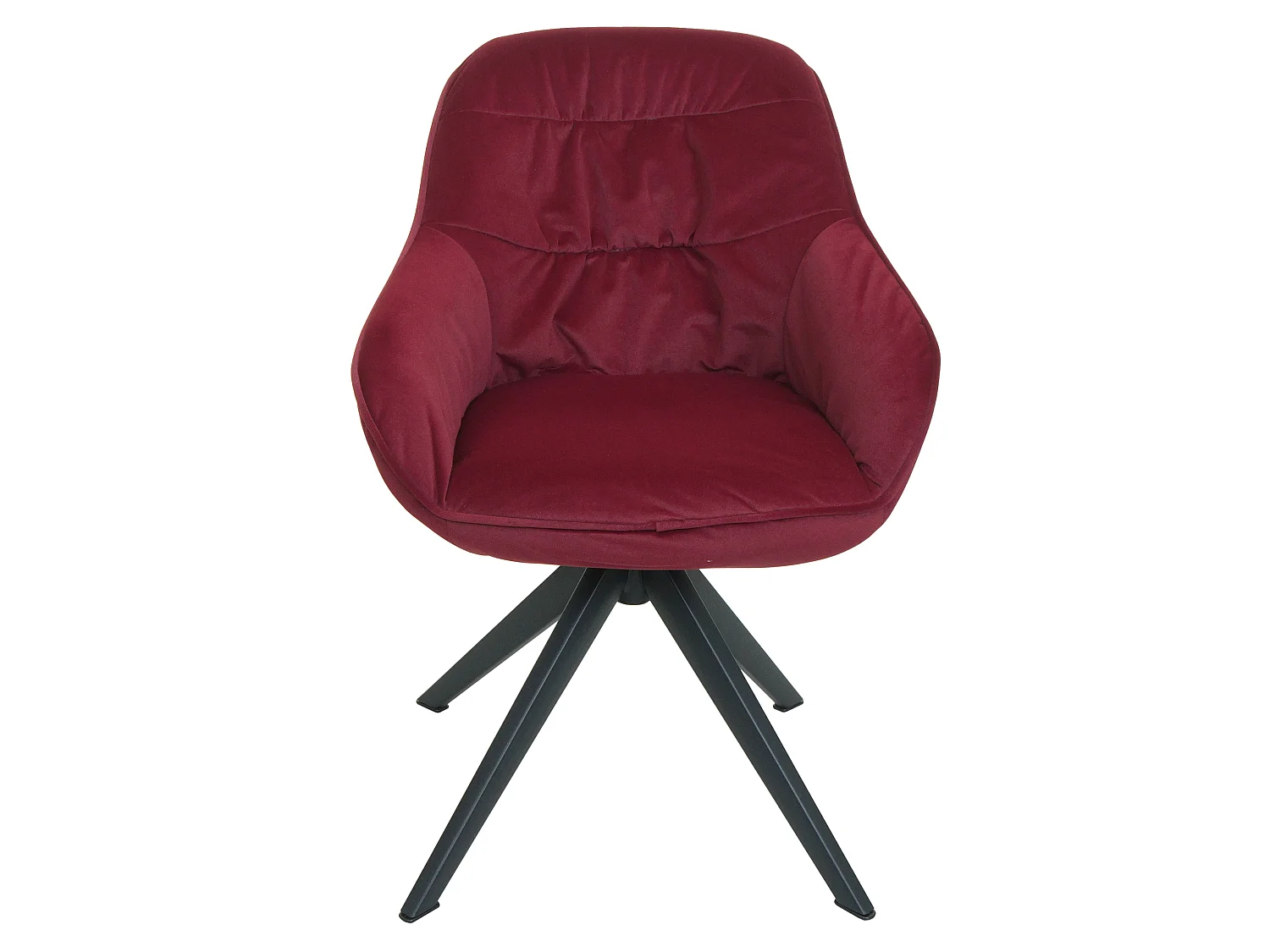 Set 6x sedie poltrone girevoli con braccioli elegante imbottita MCW-K28 tessuto bordeaux
