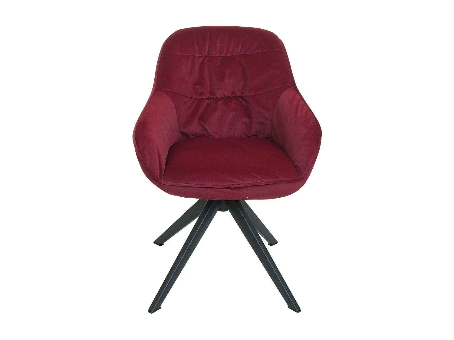 Set 6x sedie poltrone girevoli con braccioli elegante imbottita MCW-K28 tessuto bordeaux