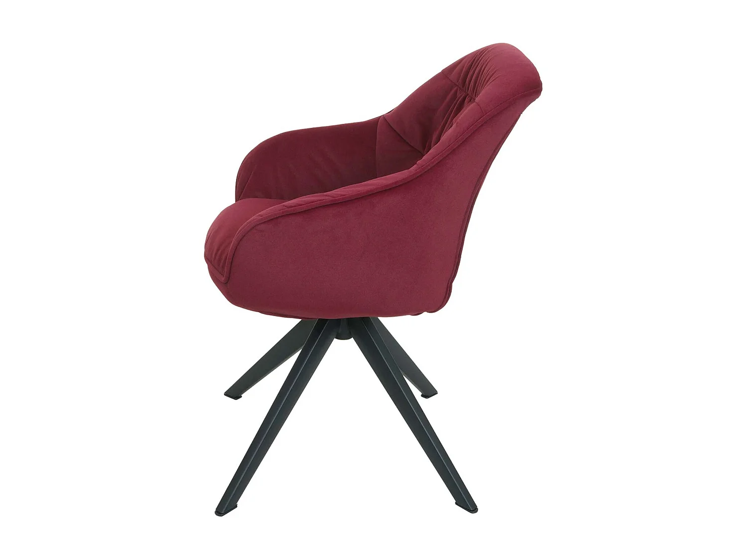 Set 6x sedie poltrone girevoli con braccioli elegante imbottita MCW-K28 tessuto bordeaux