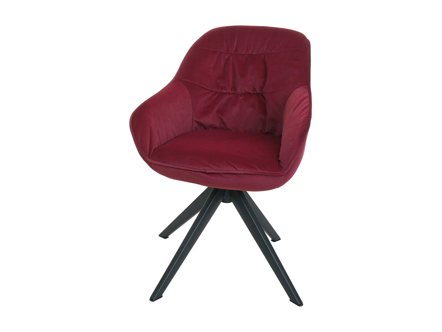Set 6x sedie poltrone girevoli con braccioli elegante imbottita MCW-K28 tessuto bordeaux