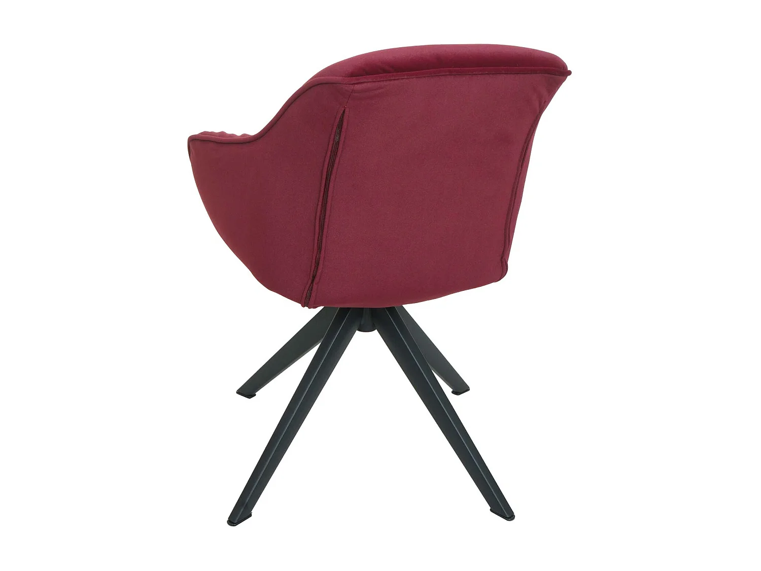 Set 6x sedie poltrone girevoli con braccioli elegante imbottita MCW-K28 tessuto bordeaux