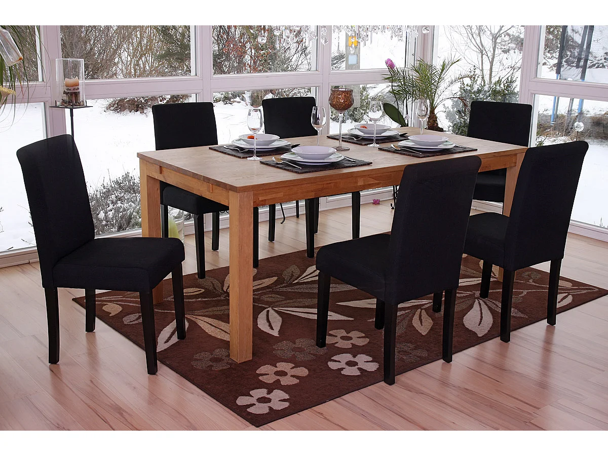 Chaise de salle à manger Littau Schriftzug,  noir, pieds foncés