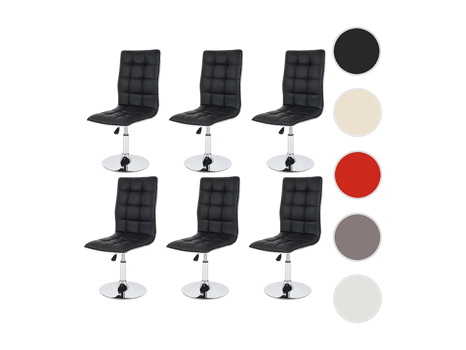 Chaise de salle à manger MCW-C41 (lot de 6),  noir