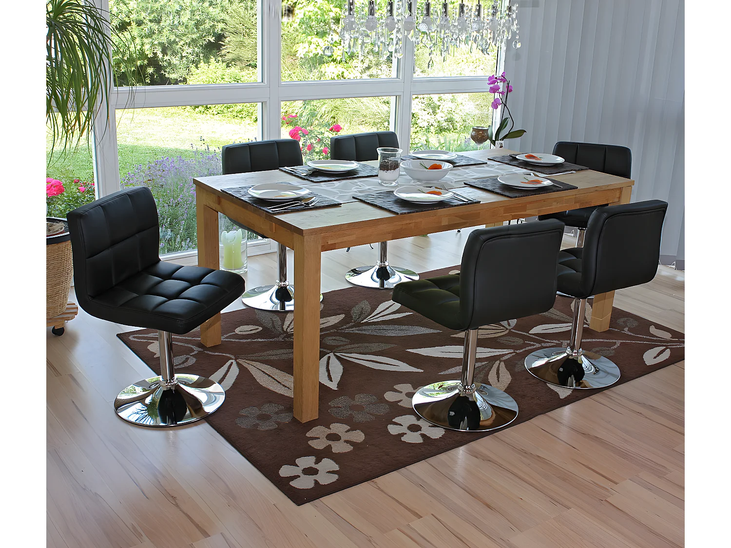 Eetkamerstoel Cadiz (set van 2),  zwart