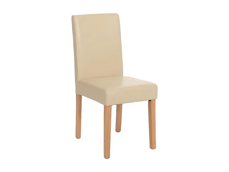 Littau eetkamerstoel,  crème, lichtgekleurde poten