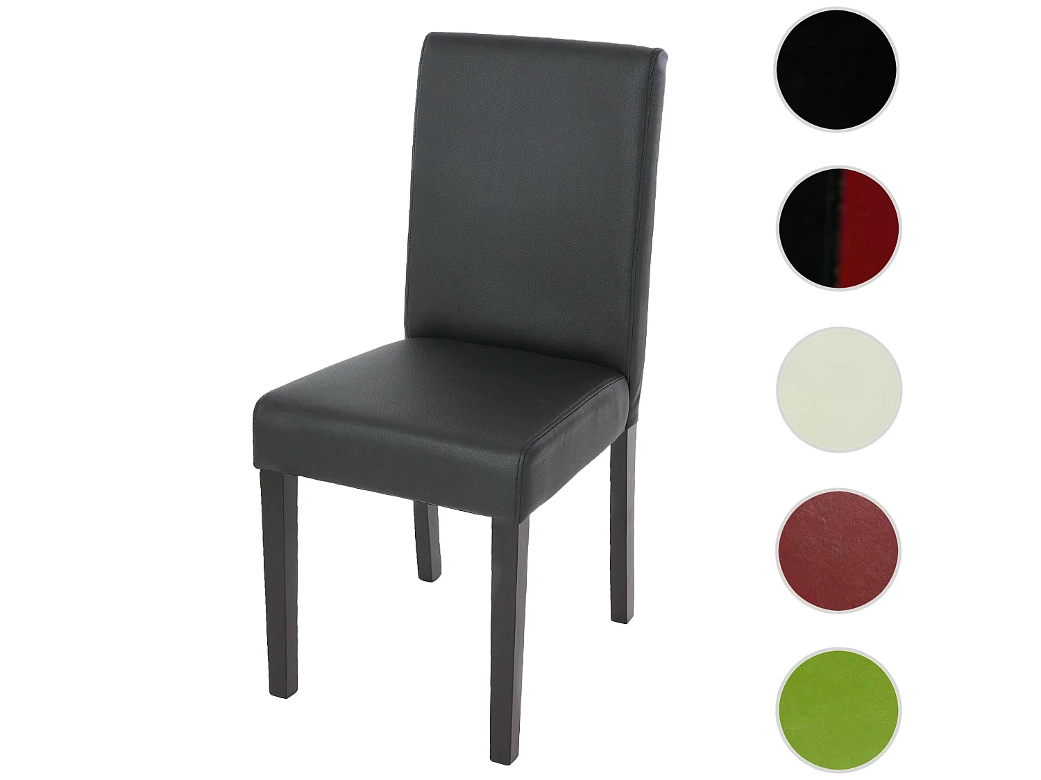 Chaise de salle à manger Littau,  noir mat, pieds foncés