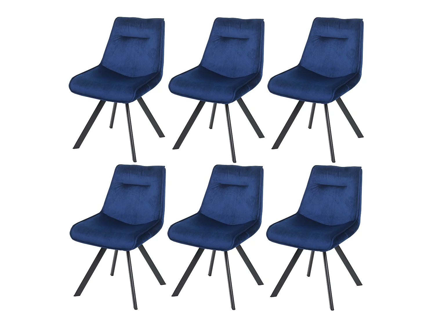 Chaise de salle à manger MCW-K24 (lot de 6),  bleu