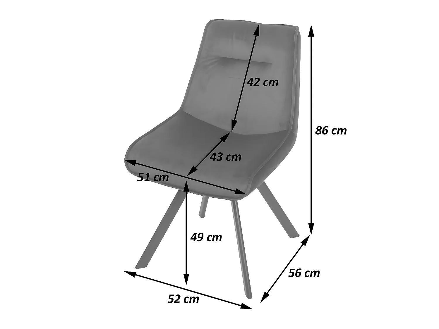 Chaise de salle à manger MCW-K24 (lot de 6),  bleu