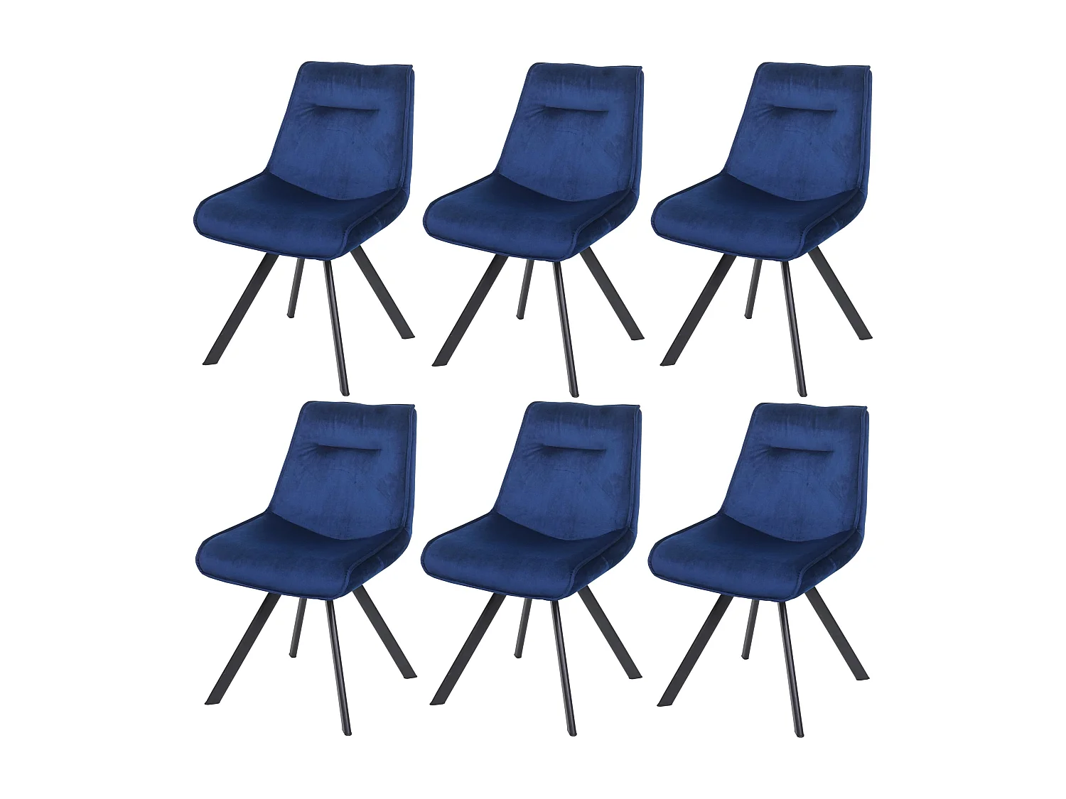 Silla de comedor MCW-K24 (juego de 6),  azul