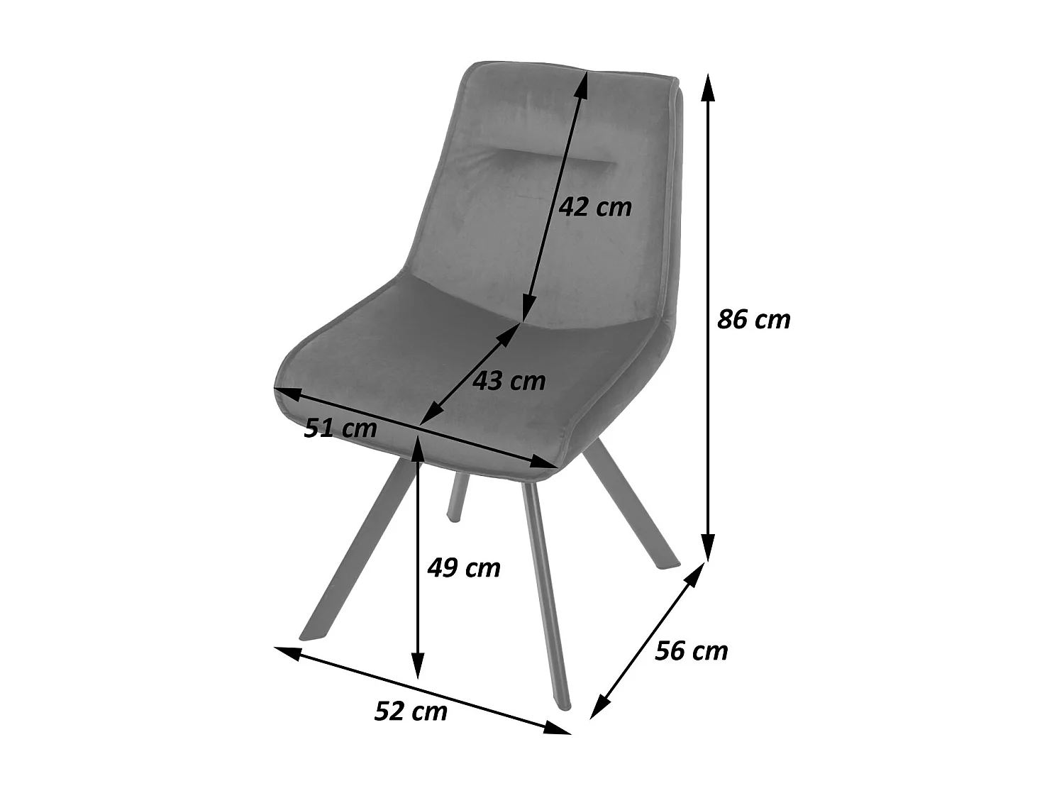 Silla de comedor MCW-K24 (juego de 6),  azul