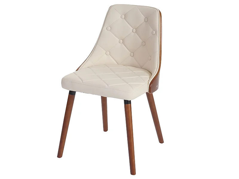 Chaise de salle à manger MCW-A75,  simili cuir crème