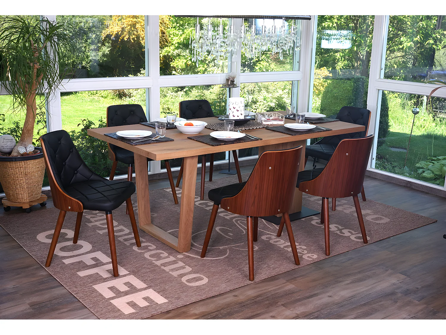 Chaise de salle à manger MCW-A75,  simili cuir noir