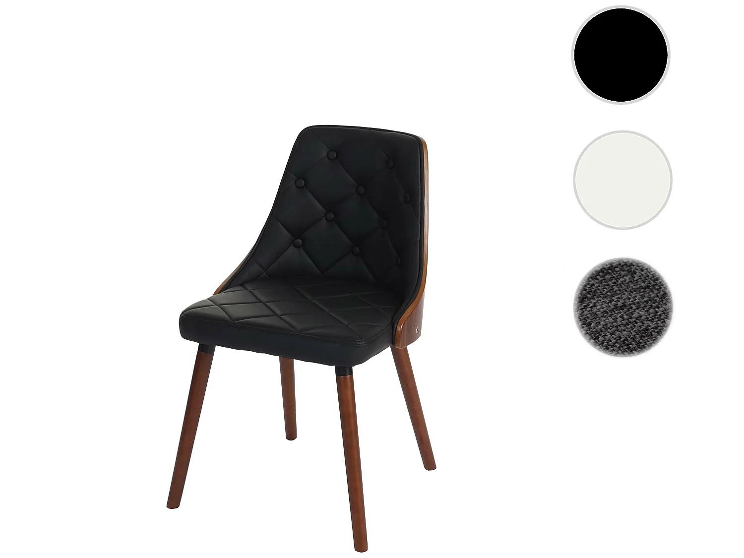 Chaise de salle à manger MCW-A75,  simili cuir noir