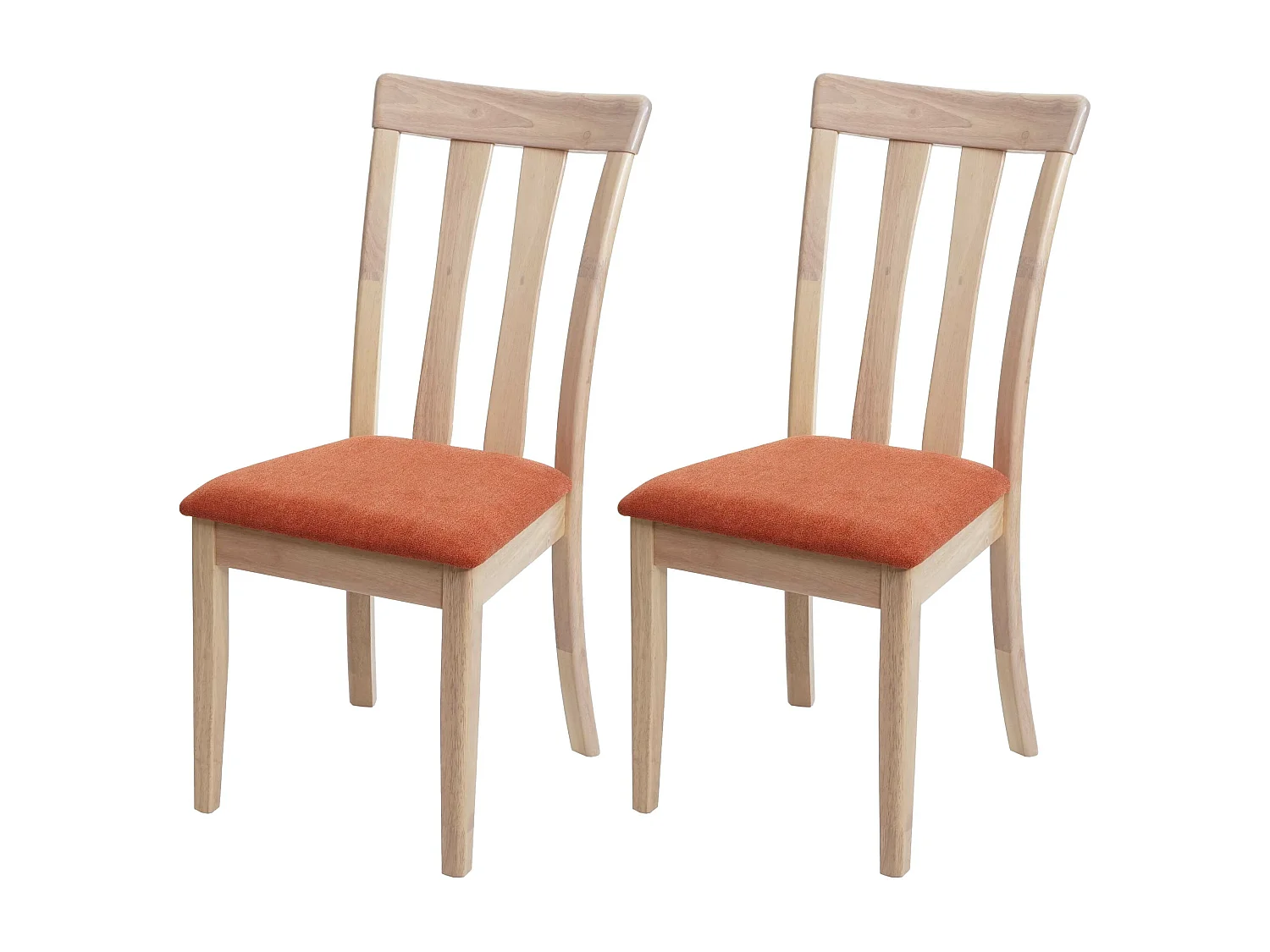 Chaise de salle à manger MCW-G46 (lot de 2),  cadre naturel, orange