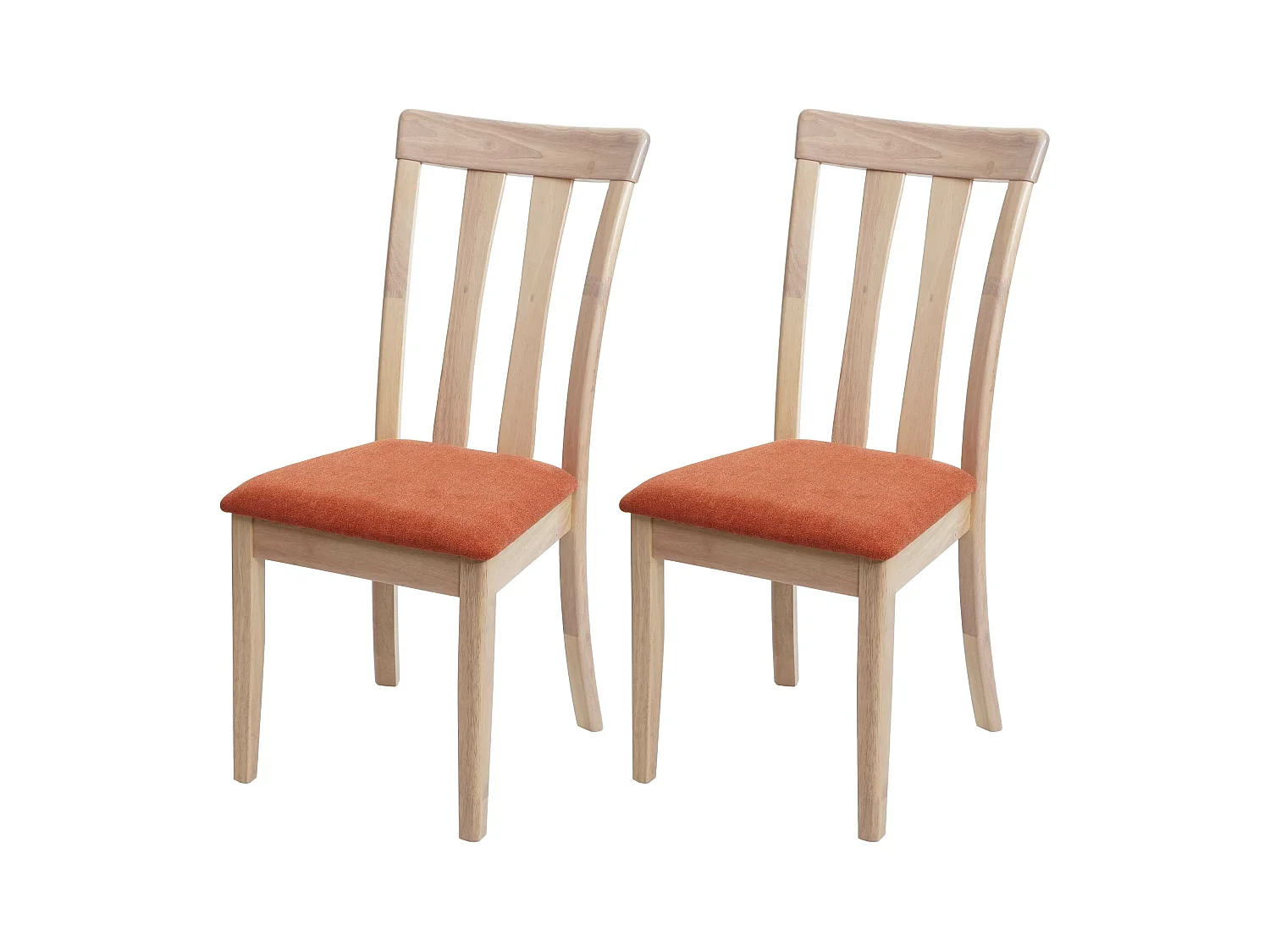 Eetkamerstoel MCW-G46 (set van 2),  naturelkleurig frame, oranje