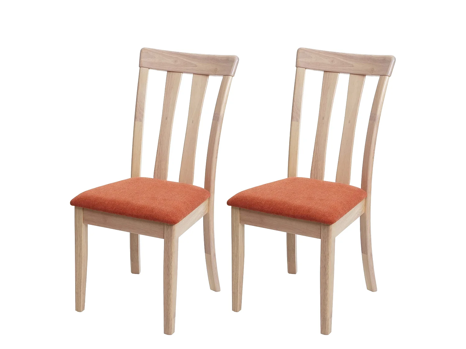 Chaise de salle à manger MCW-G46 (lot de 2),  cadre naturel, orange