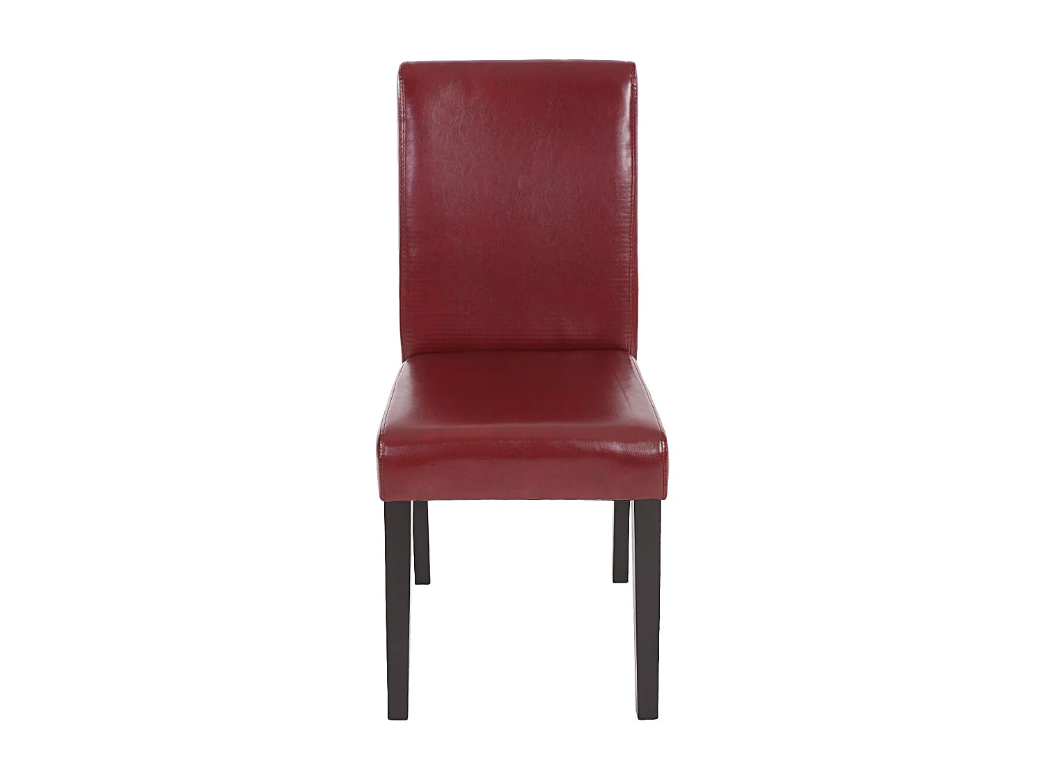Chaise de salle à manger Littau (lot de 4),  simili-cuir, brun rouge, pieds foncés