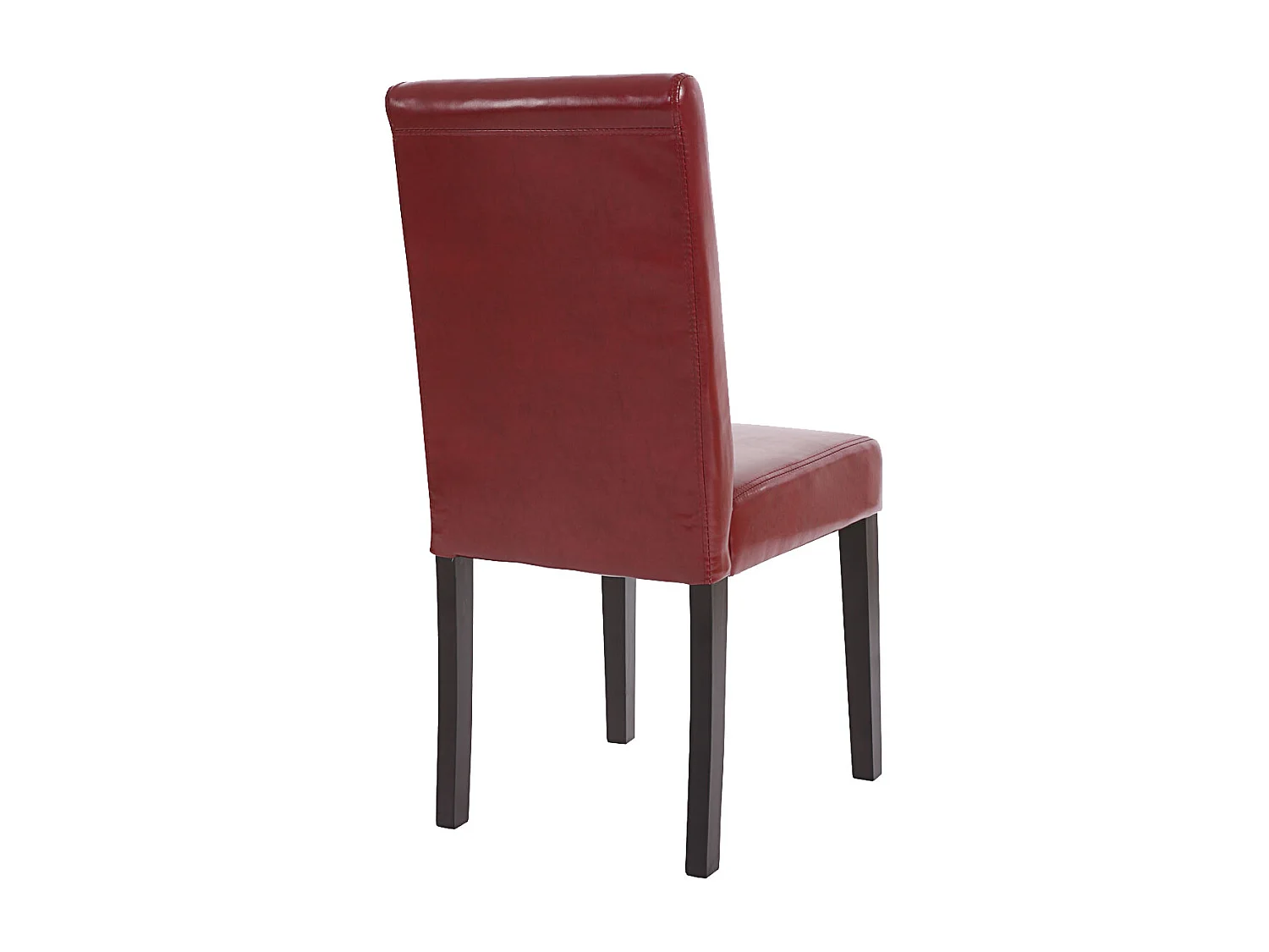 Chaise de salle à manger Littau (lot de 4),  simili-cuir, brun rouge, pieds foncés